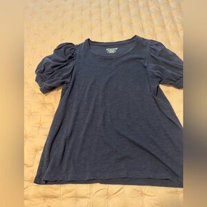 Chico's Dark Blue Puff Sleeve Tee
